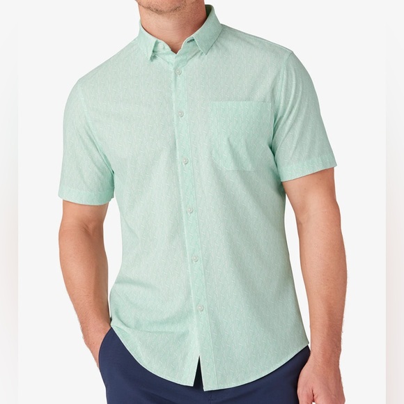 Mizzen+Main Other - Mizzen+Main Leeward Shirt Men’s Medium Neptune Saguaro Green Stretch Classic Fit